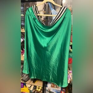 ava and viv 1X satin green skirt